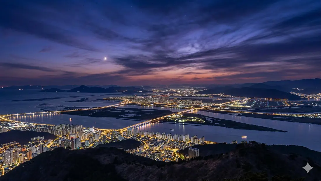 승학산에서 바라본 서부산 야경